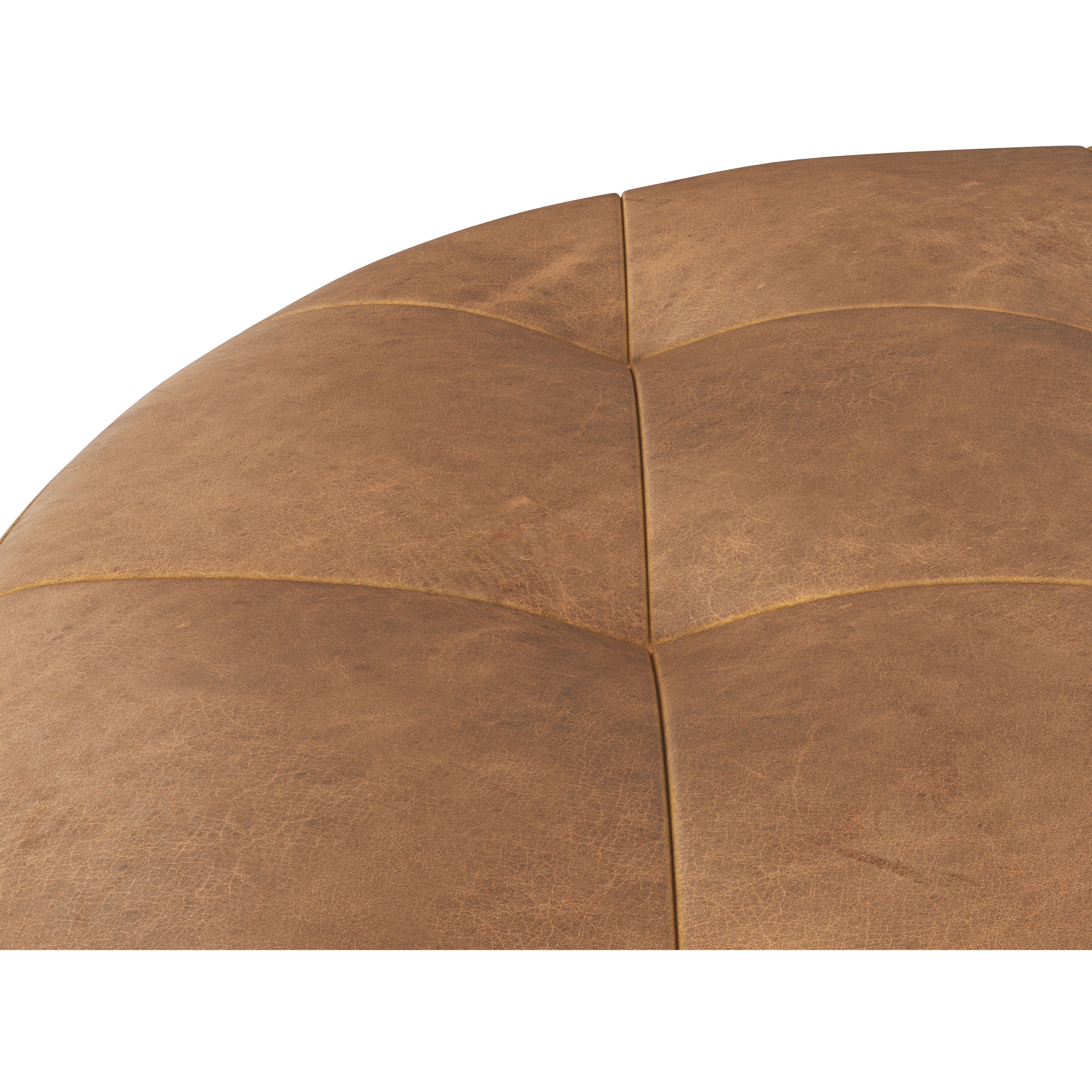 Nilda 16 inch Camel Leather Ottoman